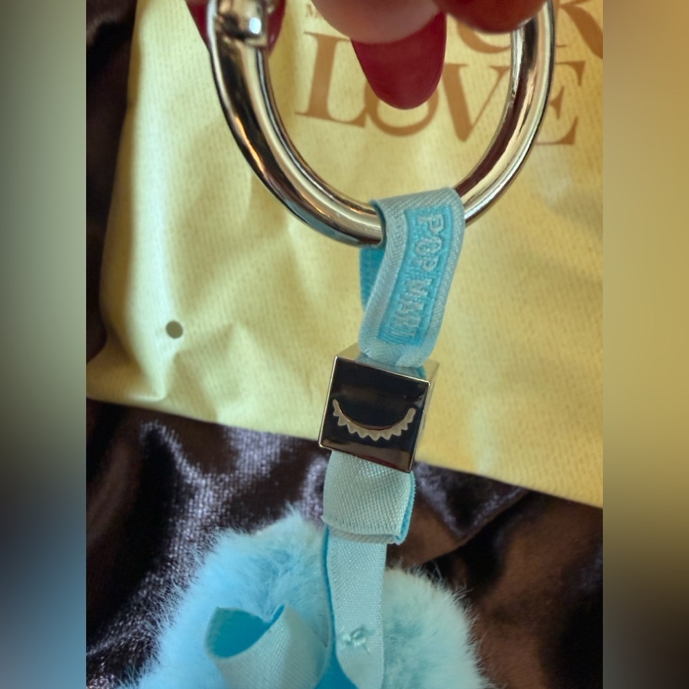 Labubu PIN FOR LOVE Letter “ K “ Key chain Charm light Blue color Pop Mart NEW - Picture 10 of 13